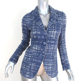 Prada Tweed Blazer Blue Size 38 Three-Button Jacket available at CelebrityOwned.com img_1