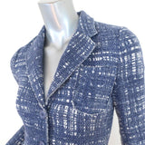 Prada Tweed Blazer Blue Size 38 Three-Button Jacket available at CelebrityOwned.com img_3