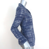 Prada Tweed Blazer Blue Size 38 Three-Button Jacket available at CelebrityOwned.com img_4