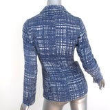Prada Tweed Blazer Blue Size 38 Three-Button Jacket available at CelebrityOwned.com img_5