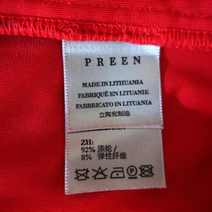 Preen Line Velour Hoodie Sweatshirt with Patches Red Size Medium available at CelebrityOwned.com img_9