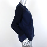 Proenza Schouler Cardigan Navy Paneled Knit Size Medium Asymmetric Sweater available at CelebrityOwned.com img_5
