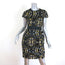 Proenza Schouler Dress Black Abstract Print Silk Jacquard Size 4 Short Sleeve