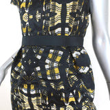 Proenza Schouler Dress Black Abstract Print Silk Jacquard Size 4 Short Sleeve available at CelebrityOwned.com img_3