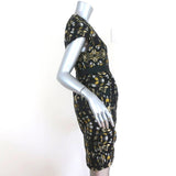 Proenza Schouler Dress Black Abstract Print Silk Jacquard Size 4 Short Sleeve available at CelebrityOwned.com img_4