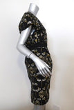 Proenza Schouler Dress Black/Yellow Printed Satin Jacquard Size 8 Cap Sleeve NEW available at CelebrityOwned.com img_2