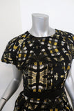 Proenza Schouler Dress Black/Yellow Printed Satin Jacquard Size 8 Cap Sleeve NEW available at CelebrityOwned.com img_3