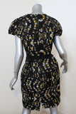 Proenza Schouler Dress Black/Yellow Printed Satin Jacquard Size 8 Cap Sleeve NEW available at CelebrityOwned.com img_6