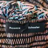 Proenza Schouler Dress Pink/Blue Printed Ruffled Silk Size 8 Short Sleeve V-Neck-img_[image_position} from CelebrityOwned.com