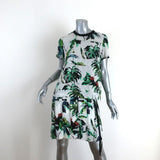 Proenza Schouler Dress White Tropical Print Silk Size 4 Short Sleeve Shift available at CelebrityOwned.com img_1
