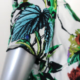 Proenza Schouler Dress White Tropical Print Silk Size 4 Short Sleeve Shift available at CelebrityOwned.com img_5