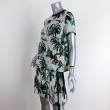 Proenza Schouler Dress White Tropical Print Silk Size 4 Short Sleeve Shift available at CelebrityOwned.com img_6