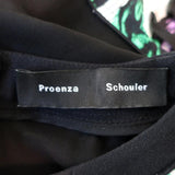 Proenza Schouler Dress White Tropical Print Silk Size 4 Short Sleeve Shift available at CelebrityOwned.com img_9