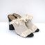 Proenza Schouler Fringed Canvas Mules Cream Size 37 High Heel Sandals