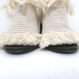 Proenza Schouler Fringed Canvas Mules Cream Size 37 High Heel Sandals available at CelebrityOwned.com img_4