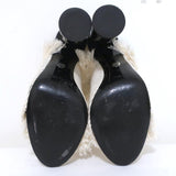 Proenza Schouler Fringed Canvas Mules Cream Size 37 High Heel Sandals available at CelebrityOwned.com img_9