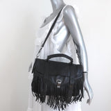 Proenza Schouler PS1 Medium Fringe Bag Black Leather Crossbody Satchel available at CelebrityOwned.com img_2