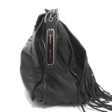 Proenza Schouler PS1 Medium Fringe Bag Black Leather Crossbody Satchel available at CelebrityOwned.com img_4
