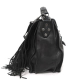 Proenza Schouler PS1 Medium Fringe Bag Black Leather Crossbody Satchel available at CelebrityOwned.com img_5