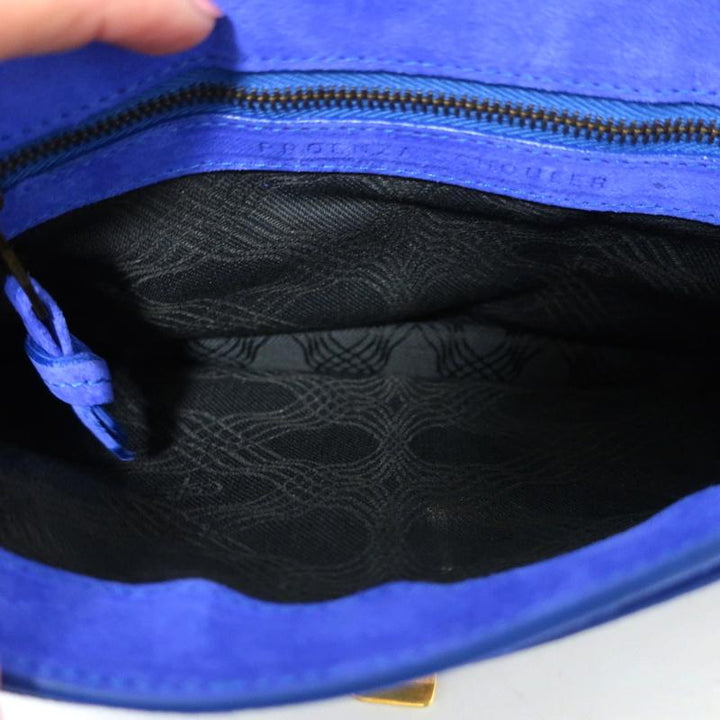 Proenza Schouler PS1 Pochette Clutch Purple-Blue Suede Small Bag available at CelebrityOwned.com img_10