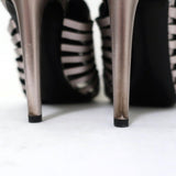 Proenza Schouler Sandals Silver Metallic Woven Leather Size 41 Open Toe Heels available at CelebrityOwned.com img_9