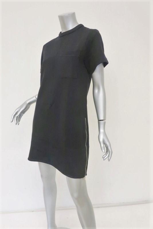 Proenza Schouler T-Shirt Dress Black Cotton Neoprene Size 4 Short Sleeve Mini available at CelebrityOwned.com img_2