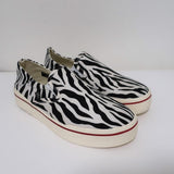 R13 Slip-On Sneakers White/Black Zebra Print Canvas Size 8 NEW available at CelebrityOwned.com img_1