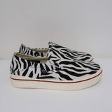 R13 Slip-On Sneakers White/Black Zebra Print Canvas Size 8 NEW available at CelebrityOwned.com img_2