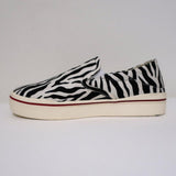 R13 Slip-On Sneakers White/Black Zebra Print Canvas Size 8 NEW available at CelebrityOwned.com img_7