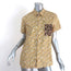 R13 Tony Shirt Yellow Floral Print Cotton & Leopard Silk Top Size Extra Small