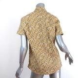 R13 Tony Shirt Yellow Floral Print Cotton & Leopard Silk Top Size Extra Small available at CelebrityOwned.com img_5