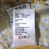 R13 Tony Shirt Yellow Floral Print Cotton & Leopard Silk Top Size Extra Small available at CelebrityOwned.com img_9