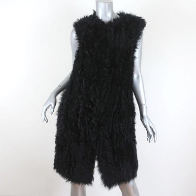 RAVN Lamb Fur Vest Black Size 38 available at CelebrityOwned.com img_1