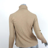 RE/DONE 60s Long Sleeve Turtleneck Top Sand Ribbed Jersey Size Medium NEW available at CelebrityOwned.com img_5