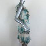 ROCOCO SAND Mini Dress Echo Leaf Print Chiffon Size Small Lace-Up Sleeveless NEW available at CelebrityOwned.com img_4