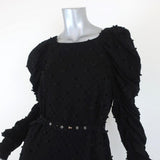 Rachel Comey Dress Whiff Black Textured Jacquard Size 4 Draped Long Sleeve available at CelebrityOwned.com img_4