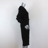 Rachel Comey Dress Whiff Black Textured Jacquard Size 4 Draped Long Sleeve available at CelebrityOwned.com img_5