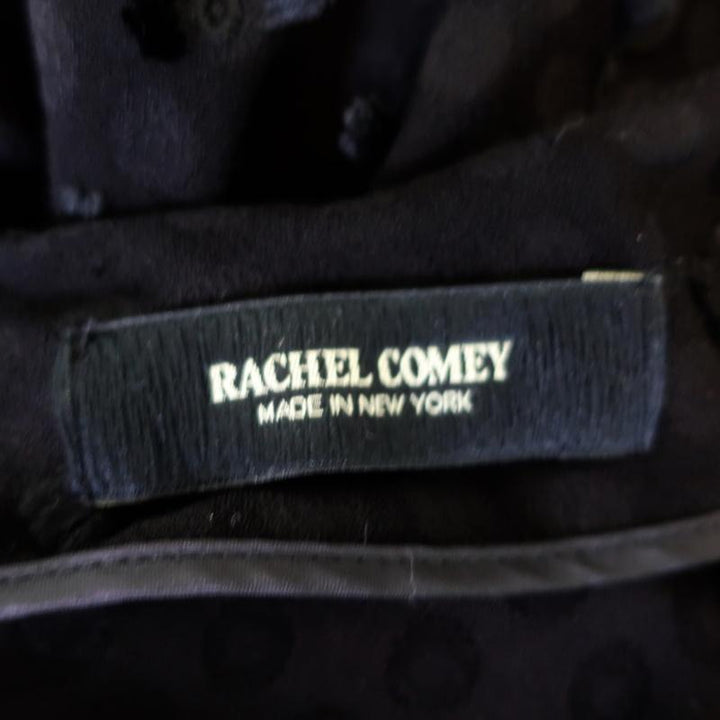 Rachel Comey Dress Whiff Black Textured Jacquard Size 4 Draped Long Sleeve available at CelebrityOwned.com img_7