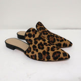 Rachel Zoe Mules Natalie Leopard Print Pony Hair Size 8 Pointed Toe Flats available at CelebrityOwned.com img_1