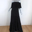 Rachel Zoe Off the Shoulder Maxi Dress Stevie Black Tiered Silk Size 2