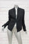 Rag & Bone Blazer Waverly Black Textured Cotton-Blend Size 4 Leather-Trim Jacket