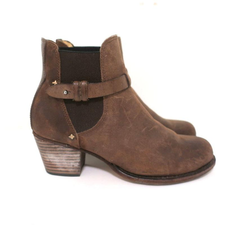 Rag &amp; Bone Durham Chelsea Boots Brown Suede Size 38 Mid-Heel Ankle Boots available at CelebrityOwned.com img_2