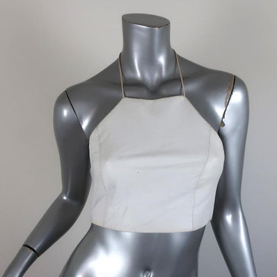 Rag & Bone Halter Crop Top Daytona White Leather Size Extra Small available at CelebrityOwned.com img_1