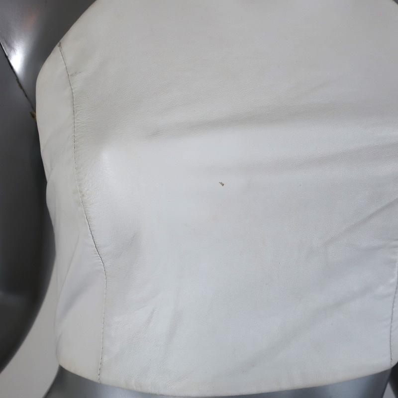 Rag &amp; Bone Halter Crop Top Daytona White Leather Size Extra Small available at CelebrityOwned.com img_2