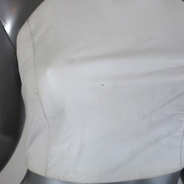 Rag &amp; Bone Halter Crop Top Daytona White Leather Size Extra Small available at CelebrityOwned.com img_2
