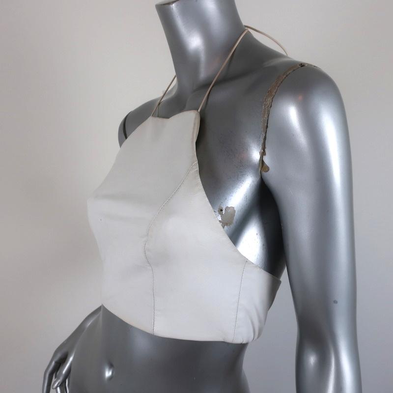 Rag &amp; Bone Halter Crop Top Daytona White Leather Size Extra Small available at CelebrityOwned.com img_3
