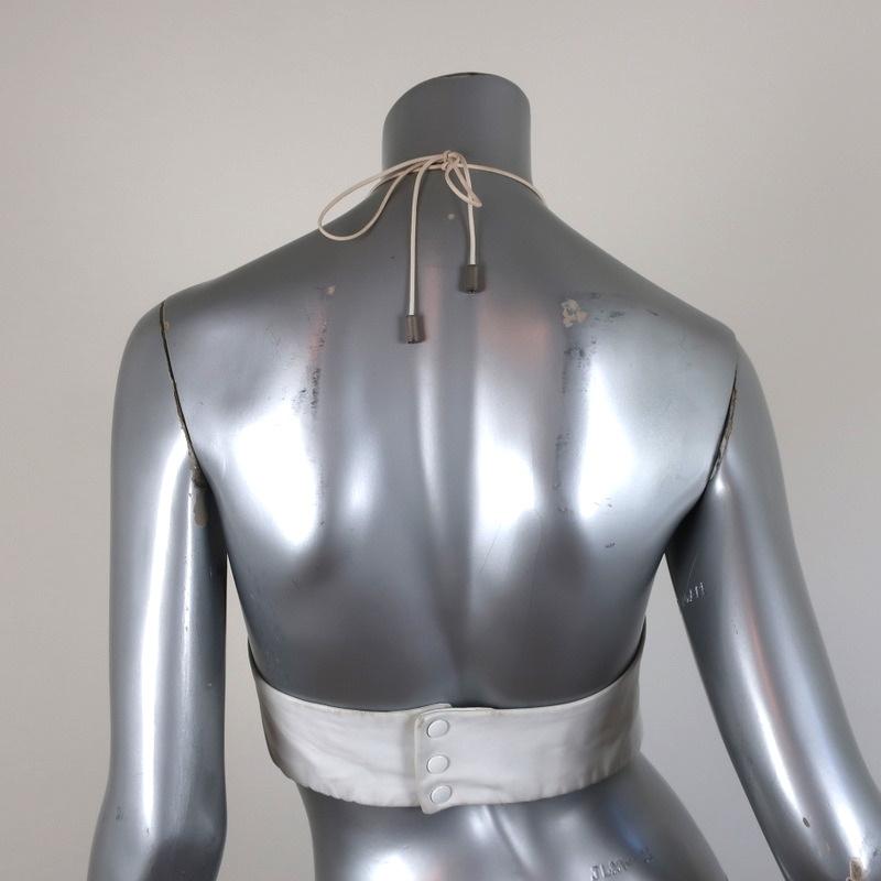 Rag &amp; Bone Halter Crop Top Daytona White Leather Size Extra Small available at CelebrityOwned.com img_5
