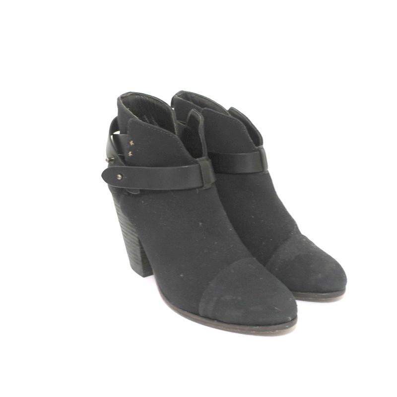 Rag &amp; Bone Harrow Ankle Boots Black Canvas Size 39 High Heel Booties available at CelebrityOwned.com img_1