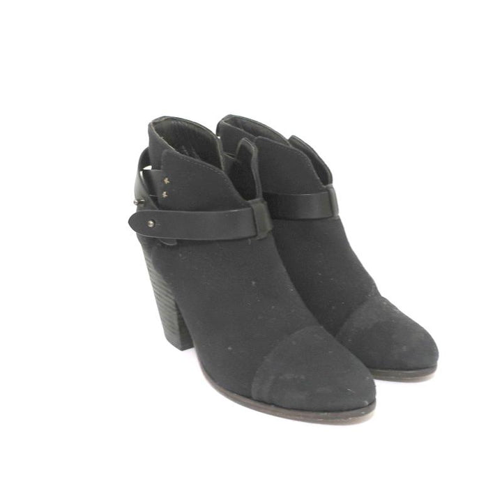 Rag &amp; Bone Harrow Ankle Boots Black Canvas Size 39 High Heel Booties available at CelebrityOwned.com img_1