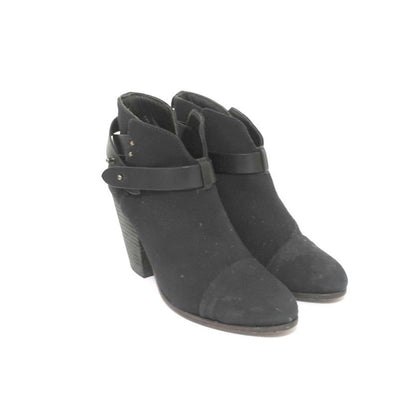 Rag & Bone Harrow Ankle Boots Black Canvas Size 39 High Heel Booties available at CelebrityOwned.com img_1